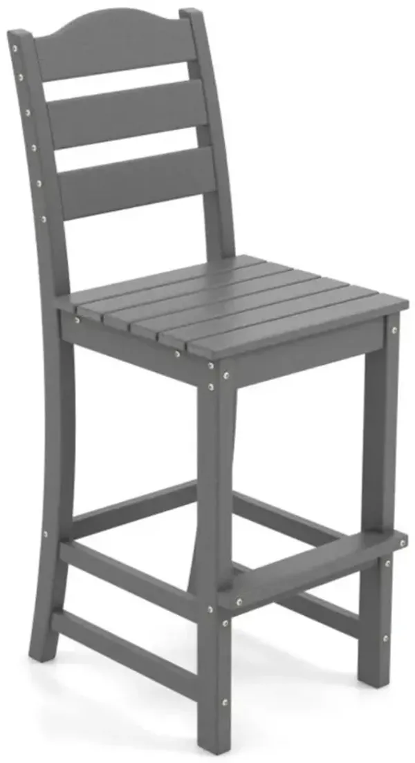 Hivvago Counter Height HDPE Bar Stool with Backrest and Footrest