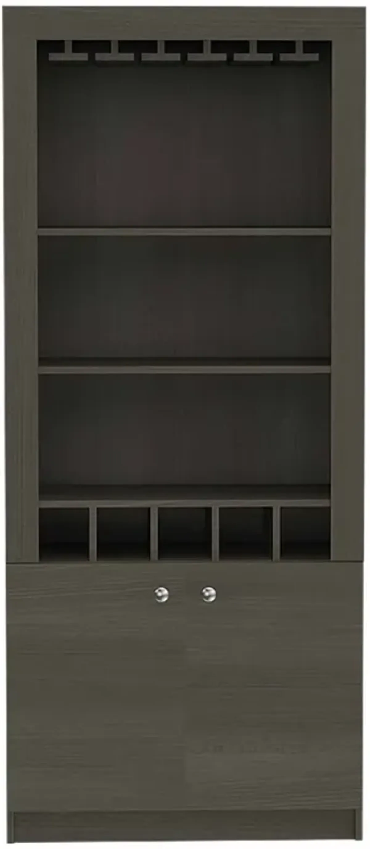 Plympton 3-Shelf Rectangle 5-Bottle Bar Cabinet Smokey Oak