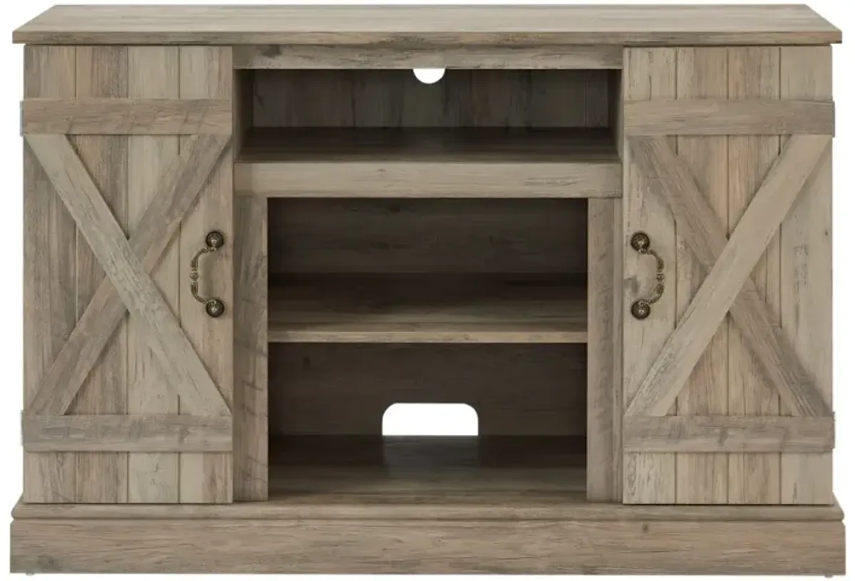 Farmhouse TV Stand with Open/Closed Storage, 47" Wide