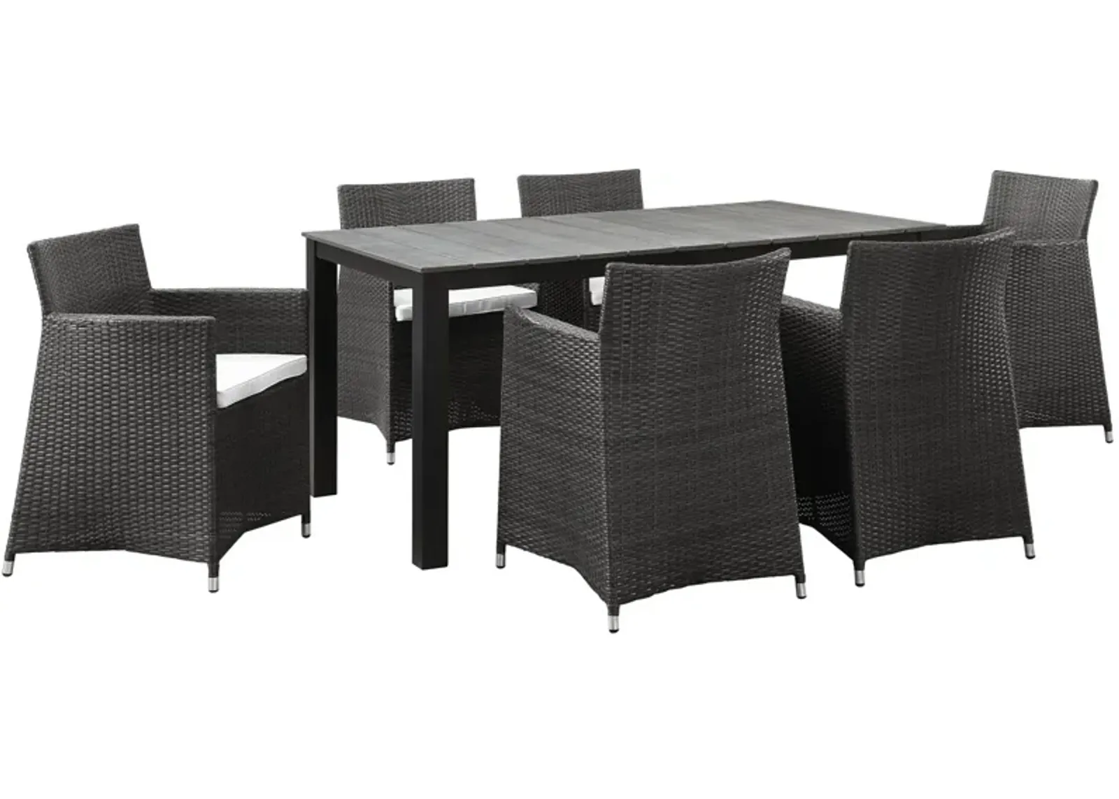 Junction 7 Piece Outdoor Patio Dining Set - Brown White