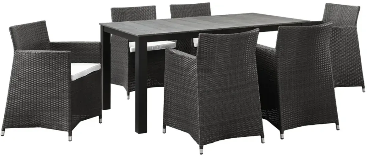 Junction 7 Piece Outdoor Patio Dining Set - Brown White