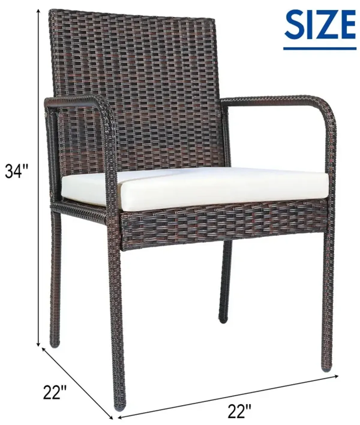 4 Pieces Outdoor Patio Rattan Dining Chairs Cushioned Sofa