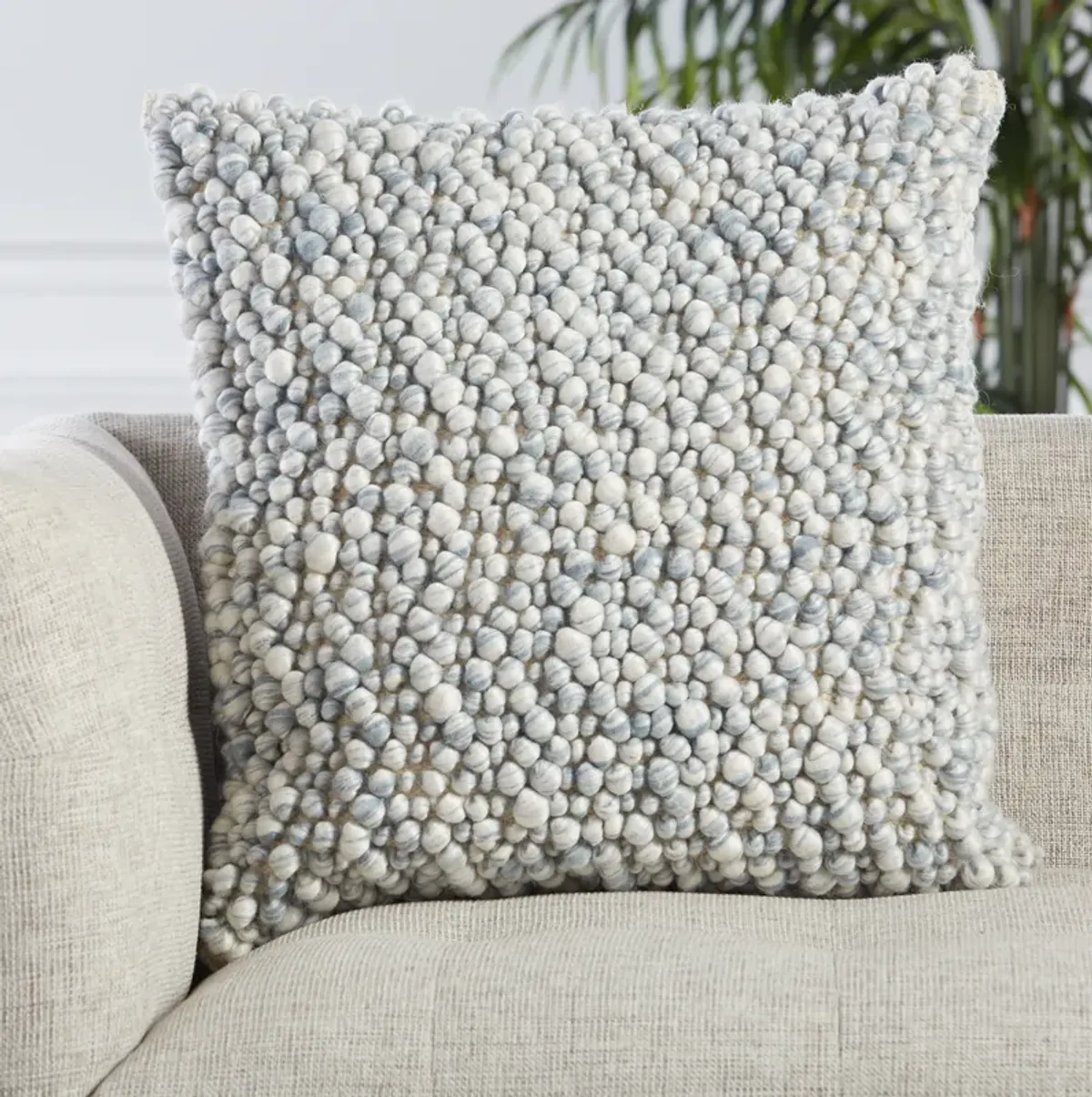 ANGORA 22x22 PILLOW POLYESTER - STONE