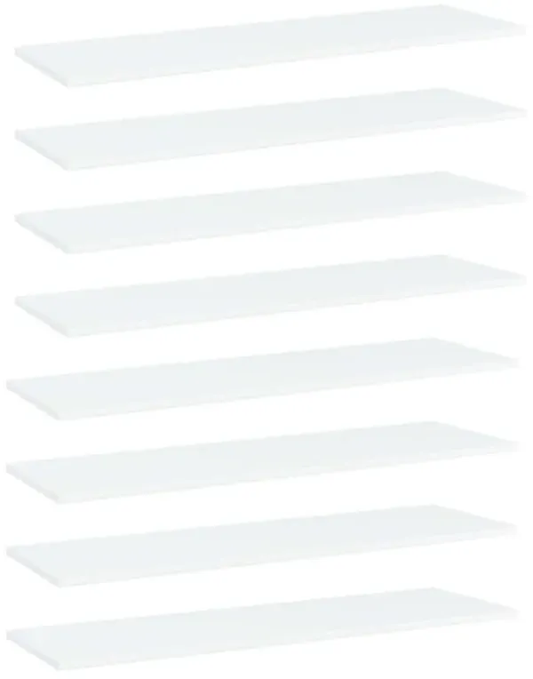 vidaXL Bookshelf Boards 8 pcs White 39.4"x11.8"x0.6" Chipboard