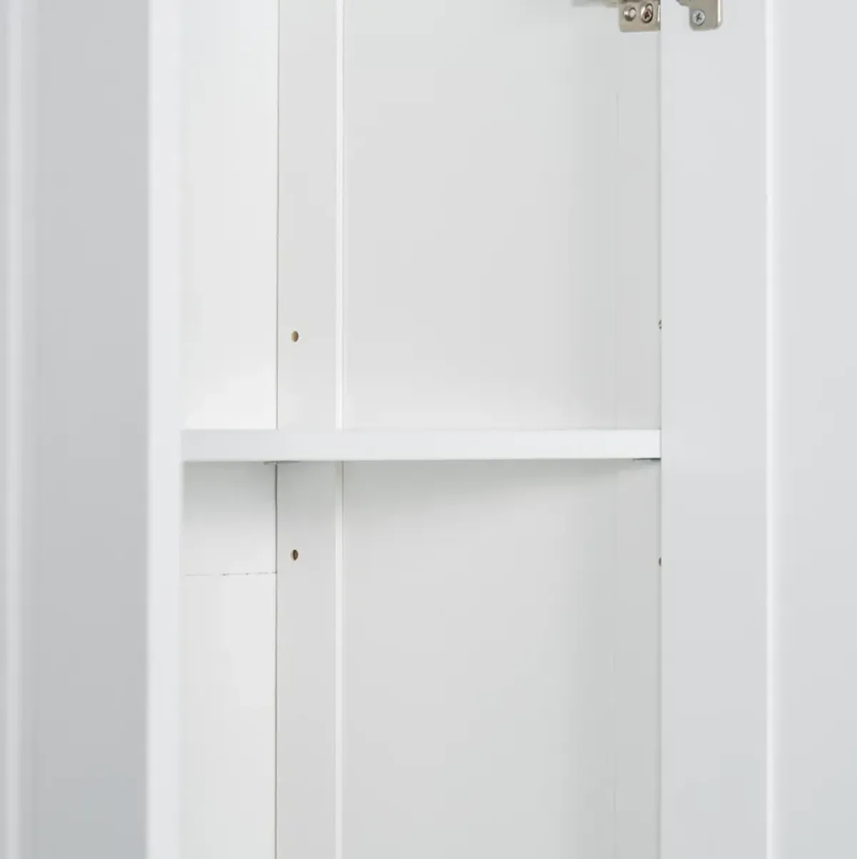 White Storage Cabinet with Two Doors for Bathroom