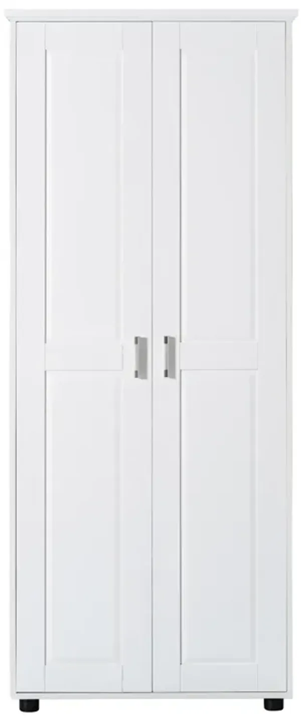White Storage Cabinet with Two Doors for Bathroom