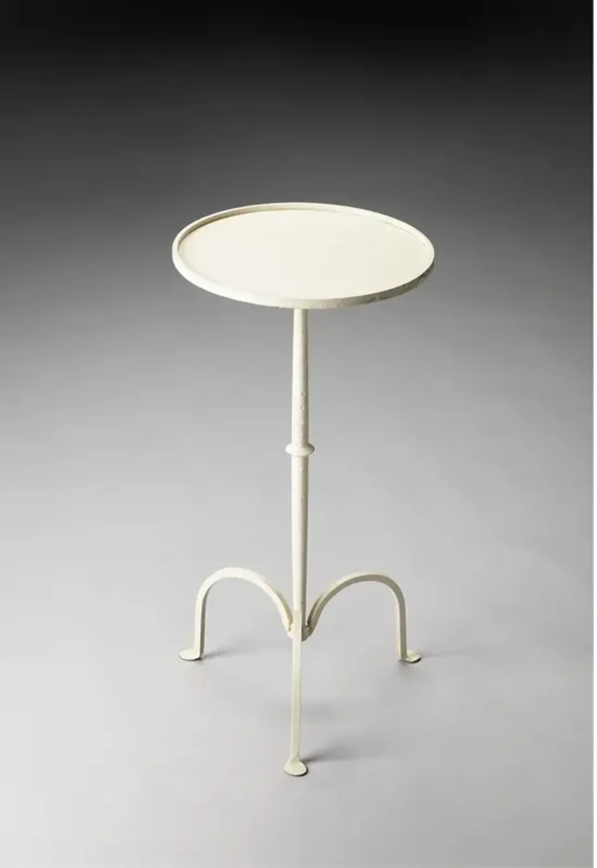 White Iron Pedestal End Table, Belen Kox