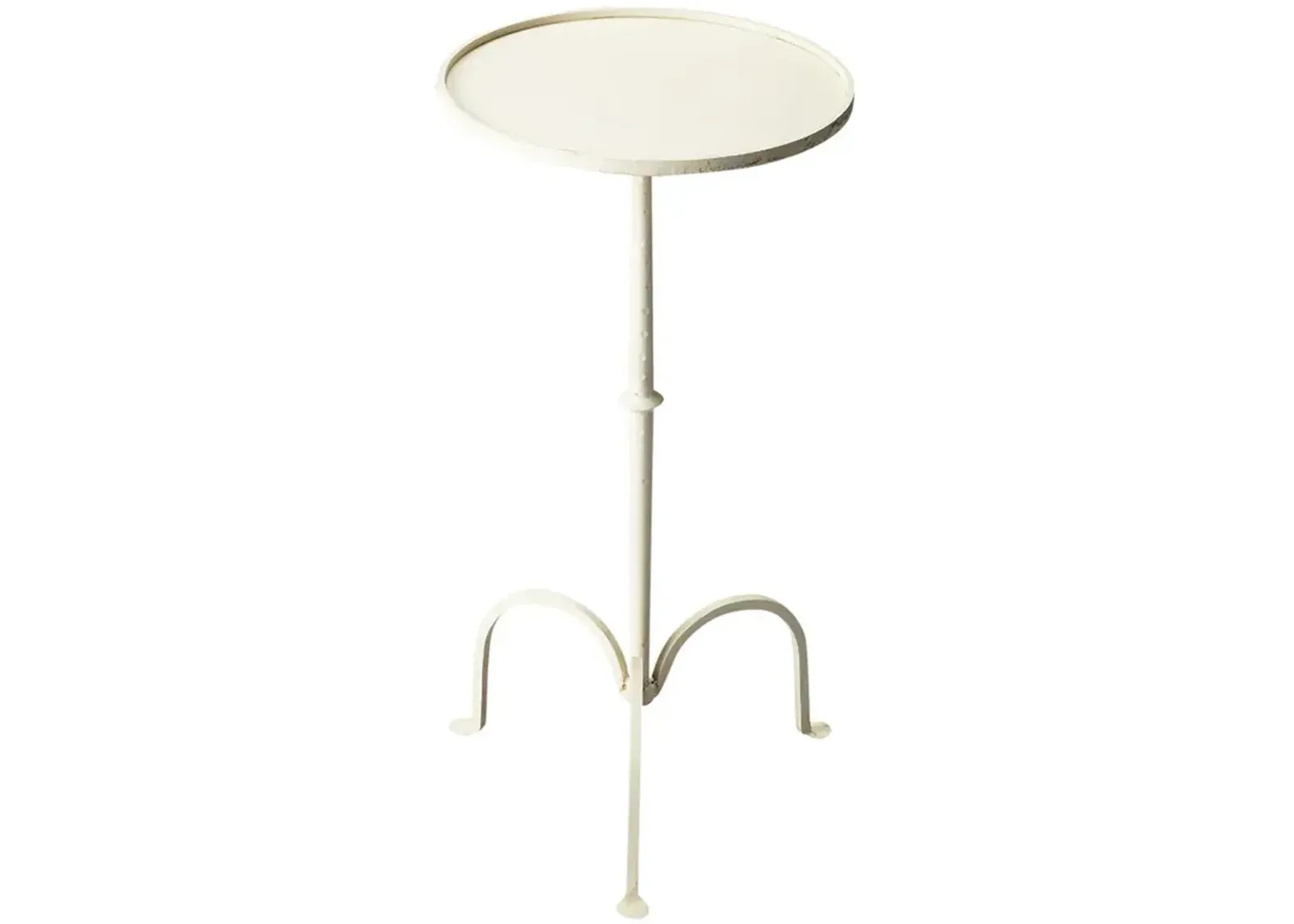 White Iron Pedestal End Table, Belen Kox