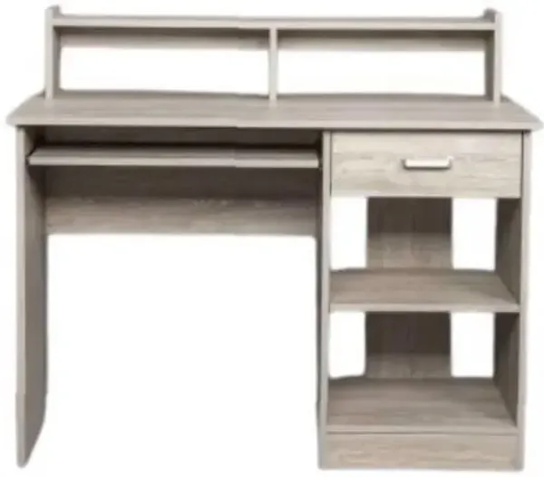 Two-Layer Computer Desk with Drawer Modern & Space-Saving Workstation for Home Office