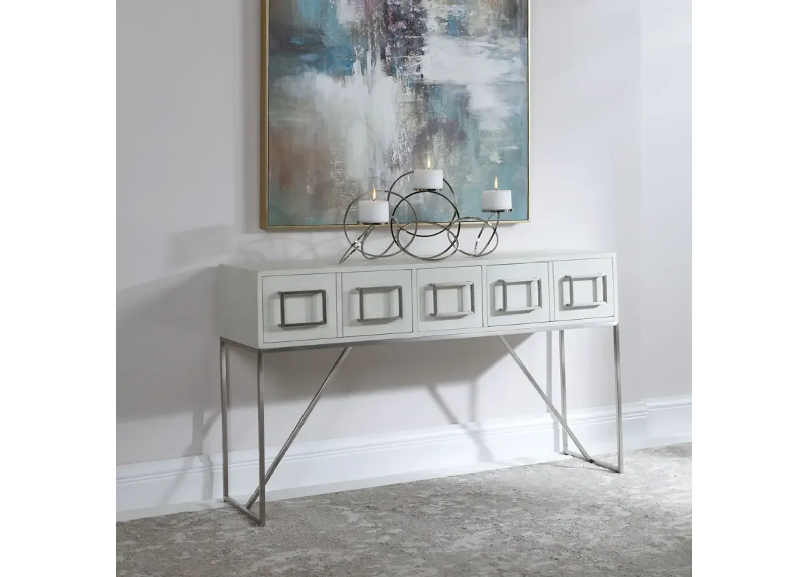 Abaya White Console Table