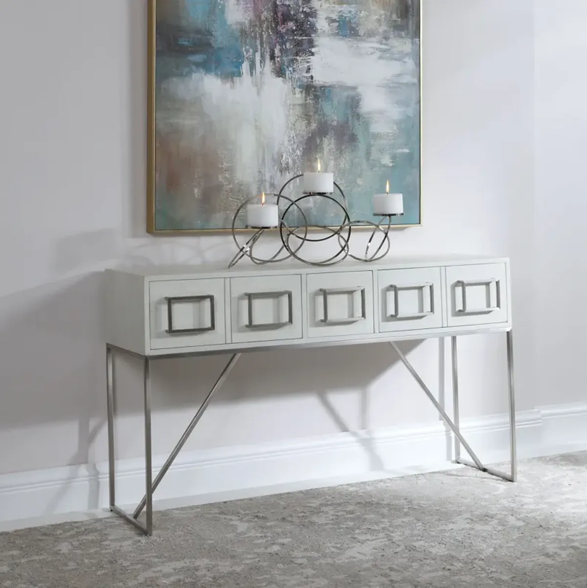 Abaya White Console Table