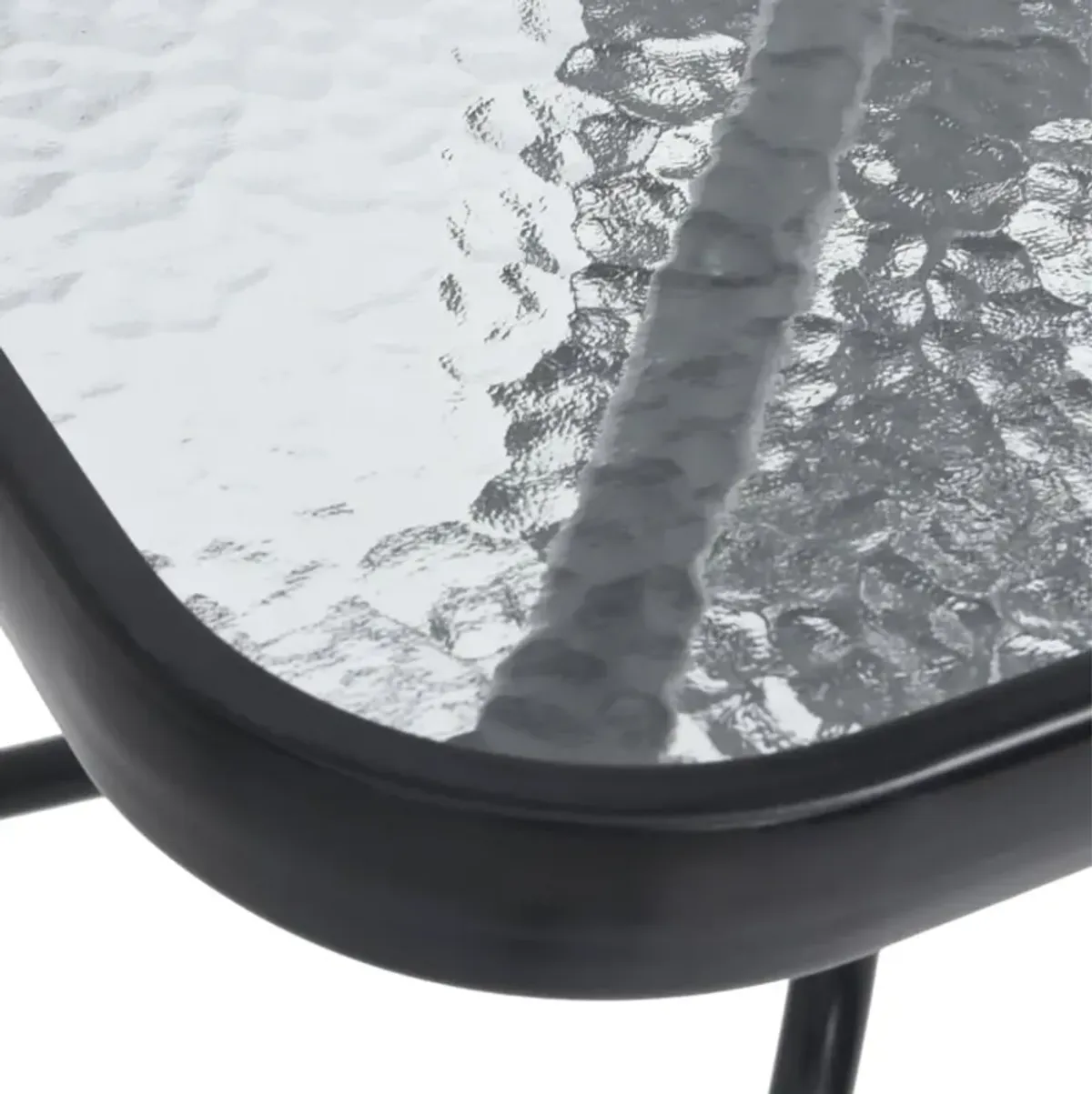 vidaXL Patio Table Black 27.6"x27.6"x27.6" Steel