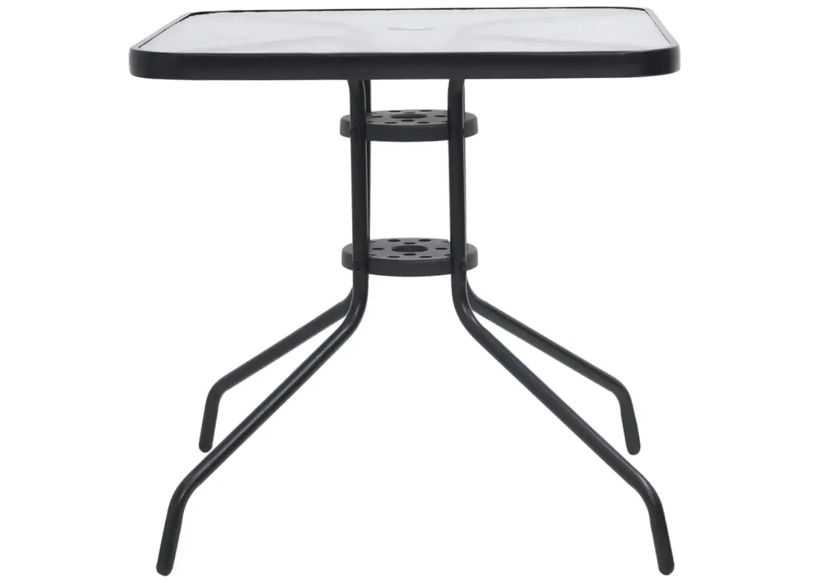 vidaXL Patio Table Black 27.6"x27.6"x27.6" Steel