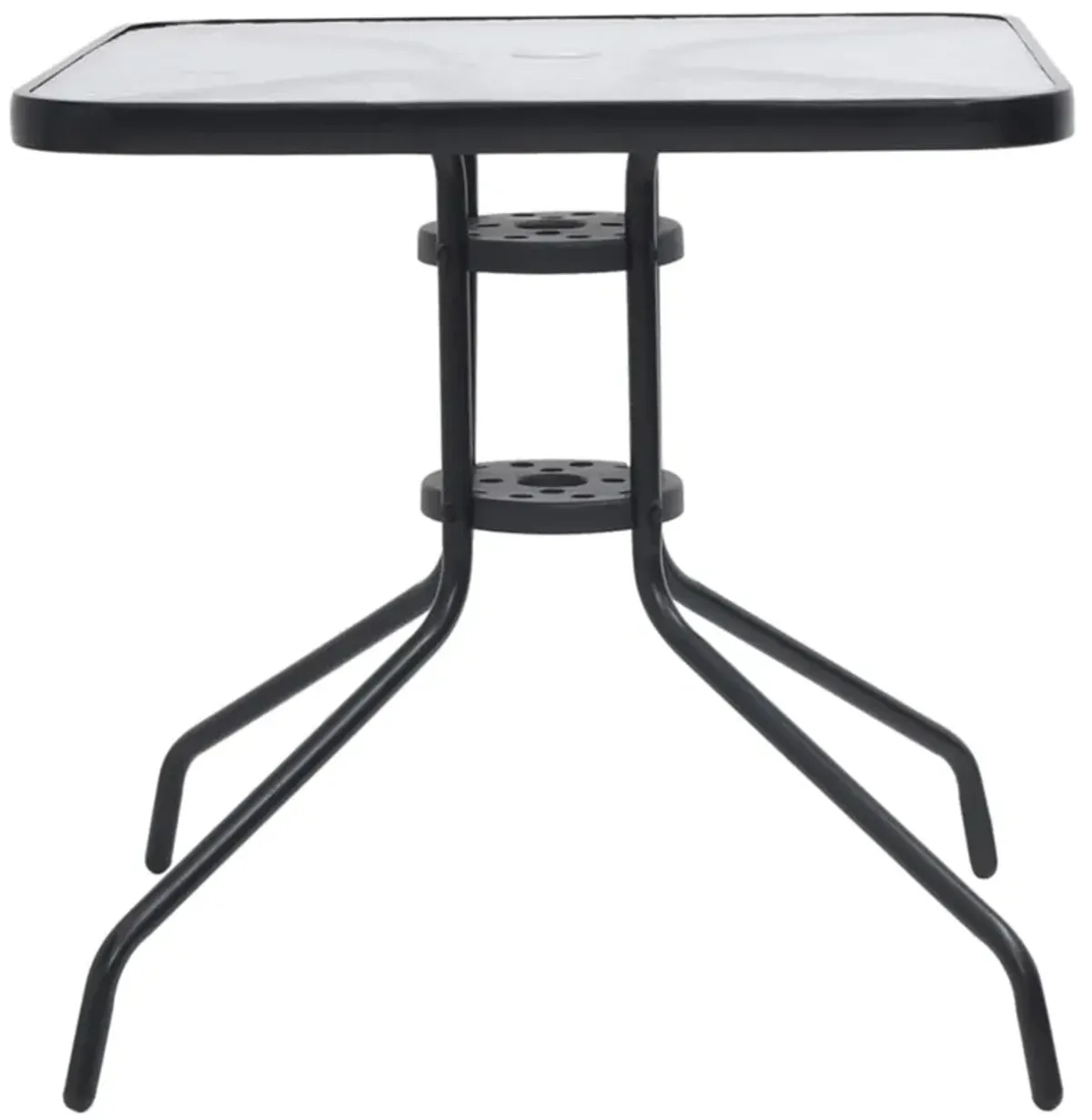 vidaXL Patio Table Black 27.6"x27.6"x27.6" Steel