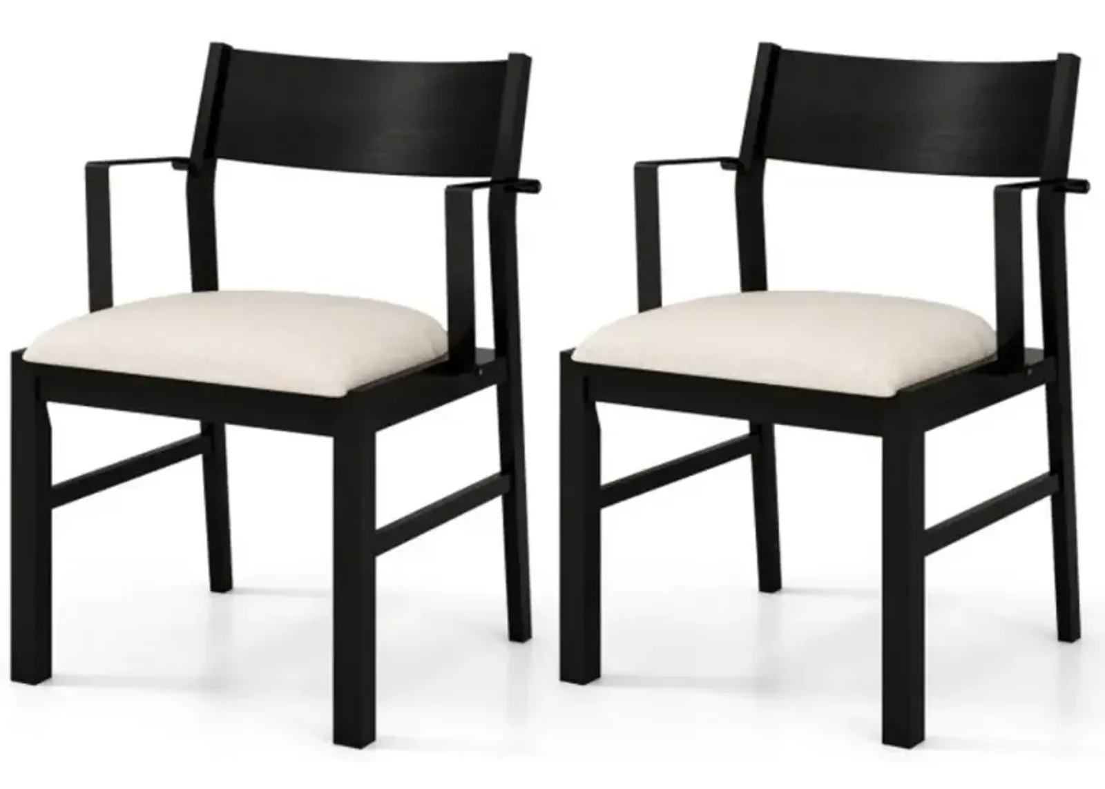 Hivvago Dining Chair with Contoured Backrest and Padded Seat Set of 2