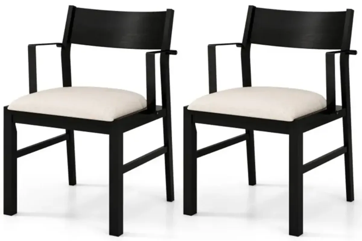 Hivvago Dining Chair with Contoured Backrest and Padded Seat Set of 2