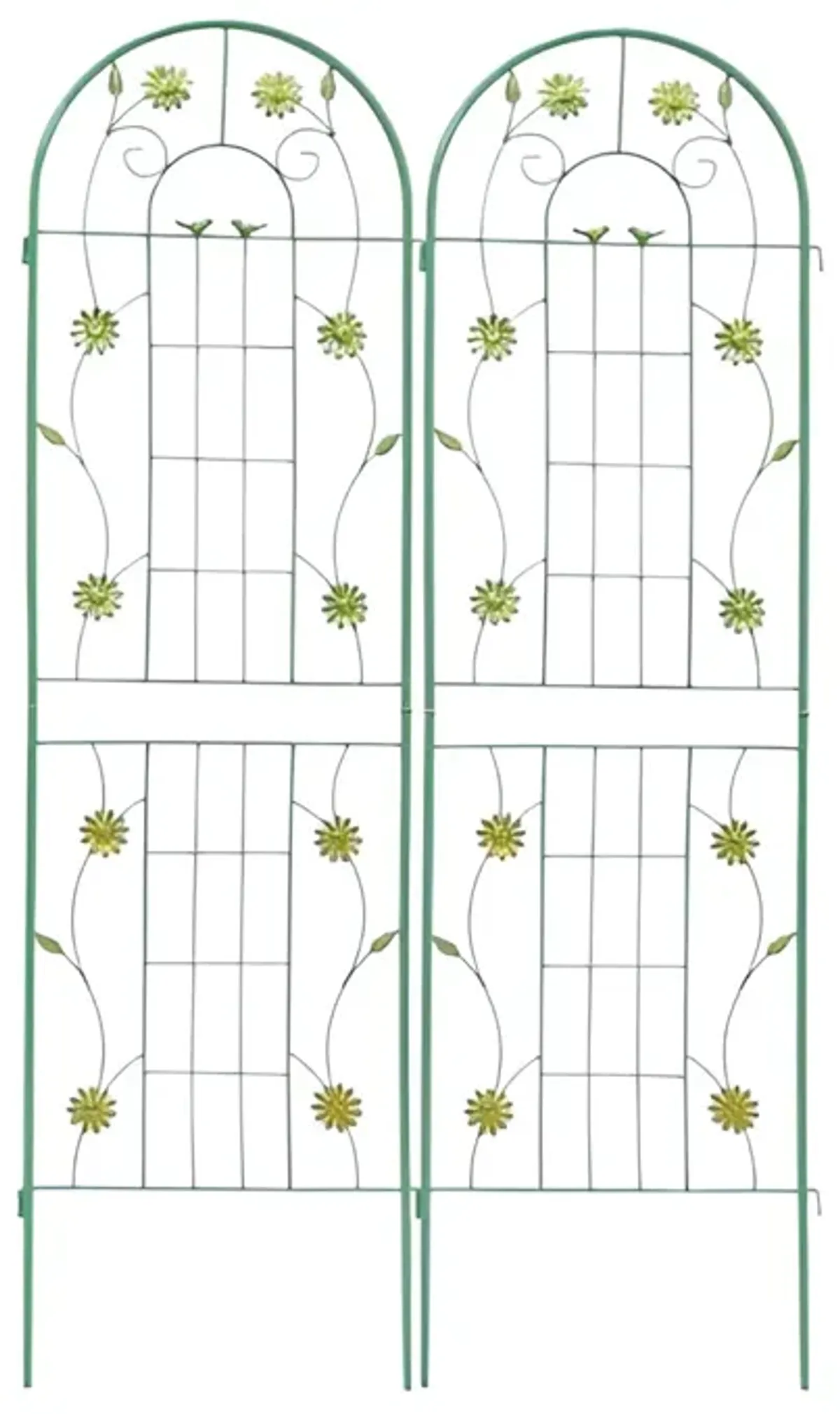 2 Metal Garden Trellises, Sturdy Rustproof Climbing Plant Supports for Patio & Yard