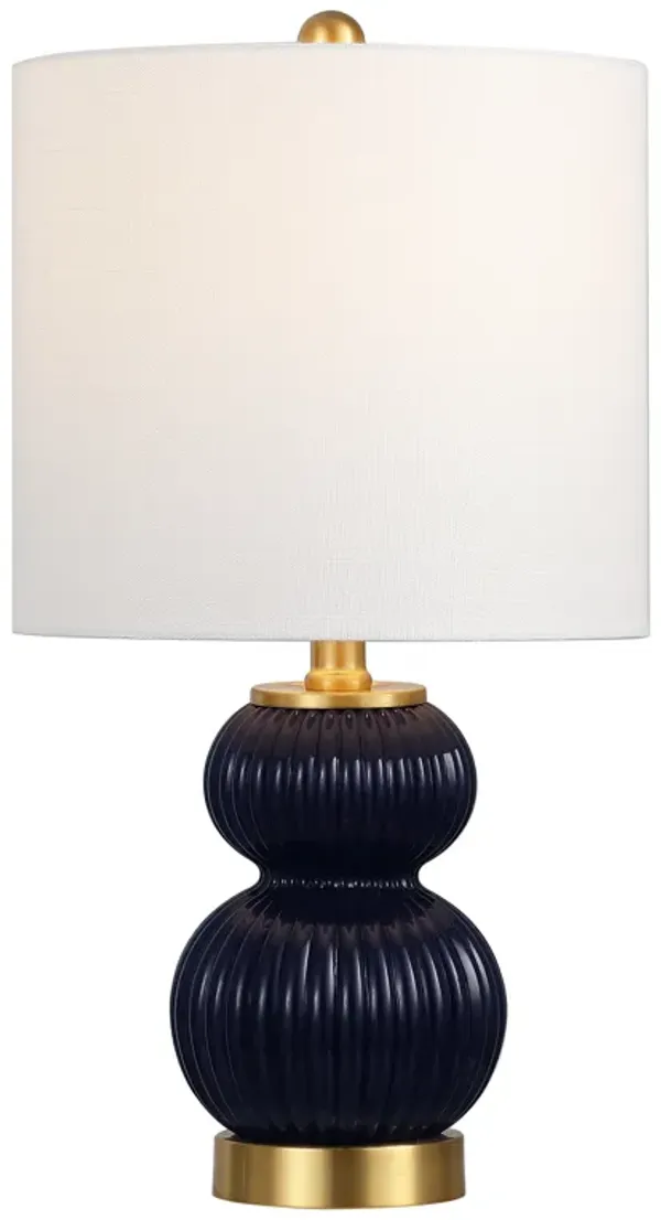 Daphne 20" Contemporary Transitional Metal/Glass Ribbed Gourd LED Table Lamp