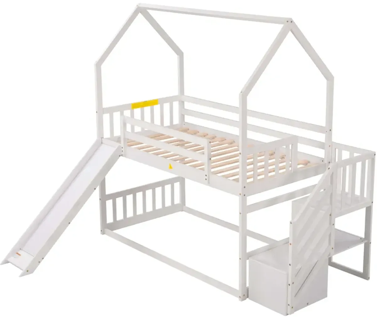 Merax House Bunk Bed with Slide