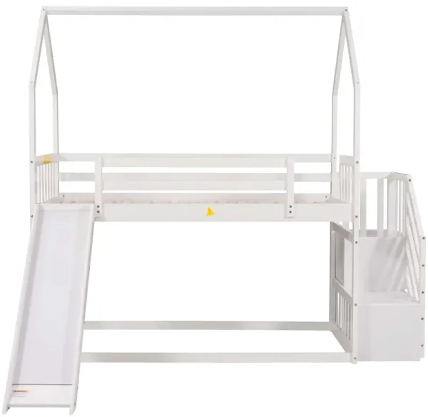Merax House Bunk Bed with Slide