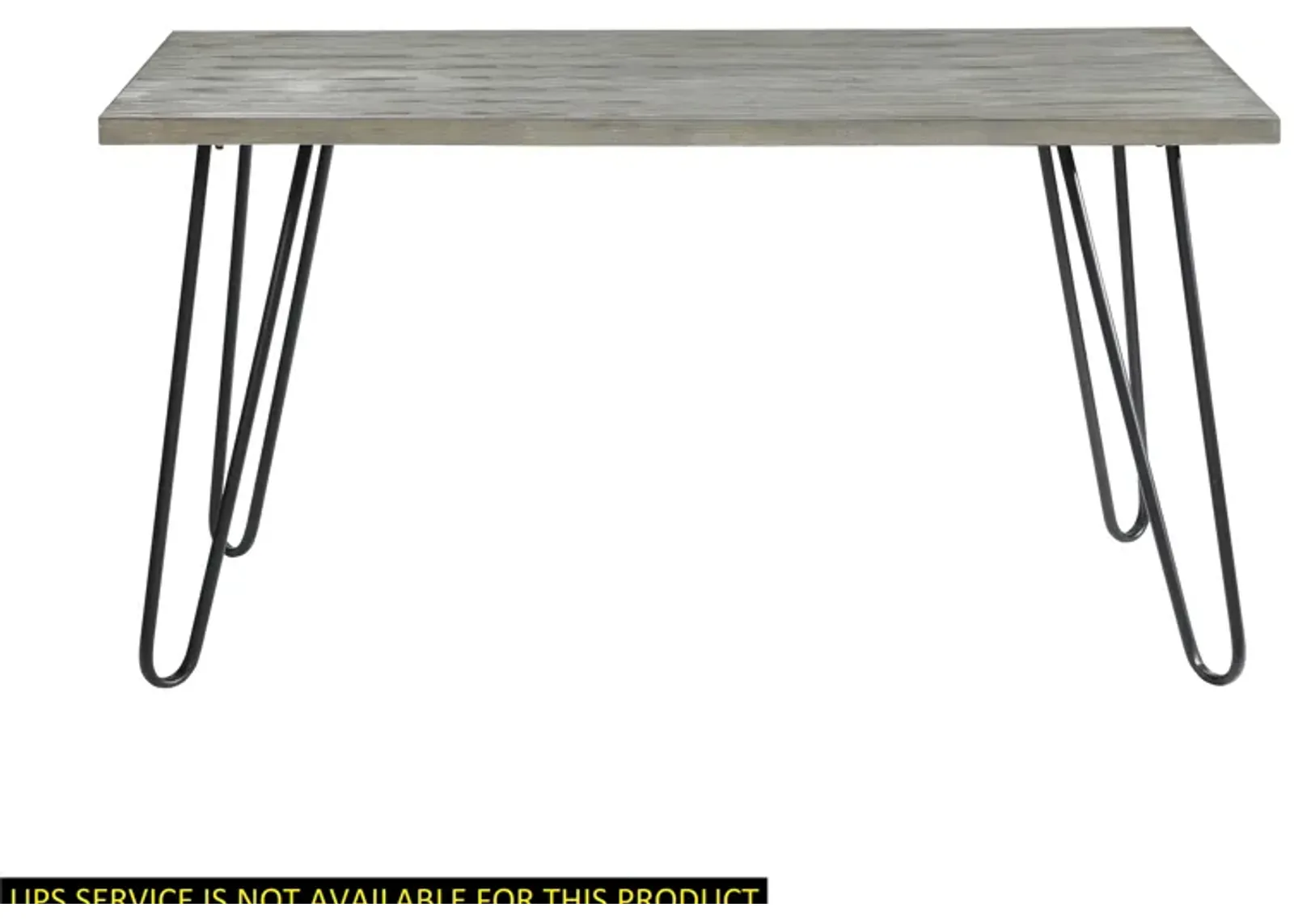 Modern Sleek Design Dining Table 1 Piece Light Gray Wooden Top Black Finish Metal Legs Dining Furniture