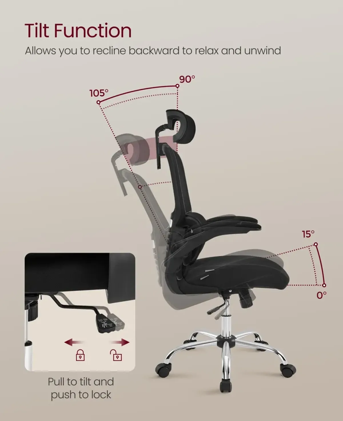 Adjustable Headrest Mesh Computer Chair for Ergonomic Comfort and Support