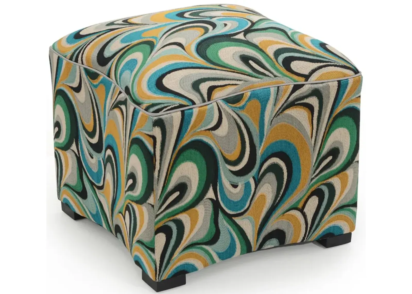 Curved Multicolor Ottoman