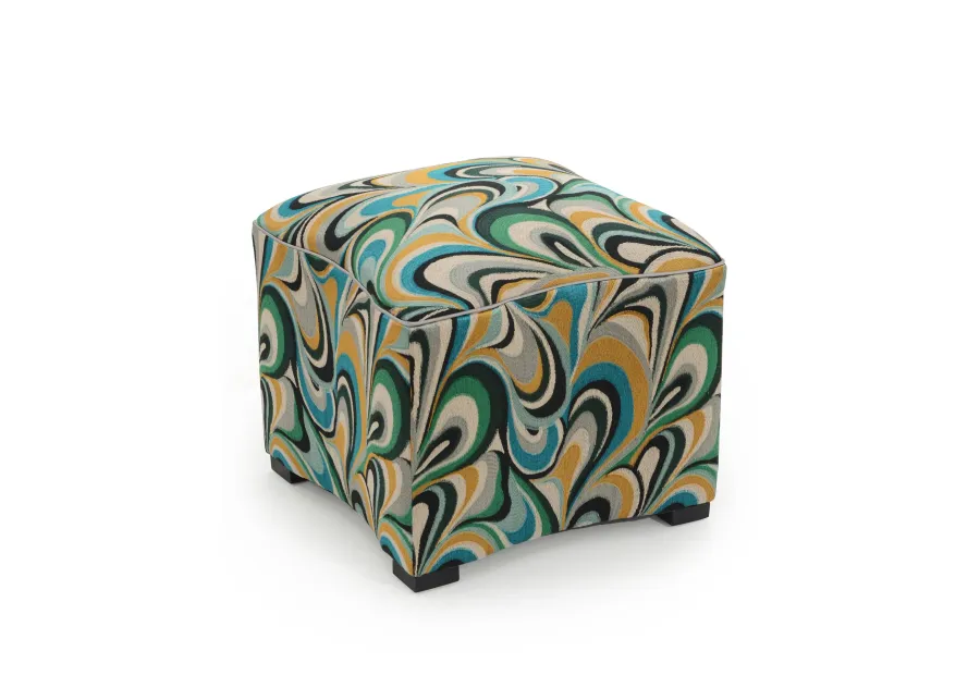 Curved Multicolor Ottoman