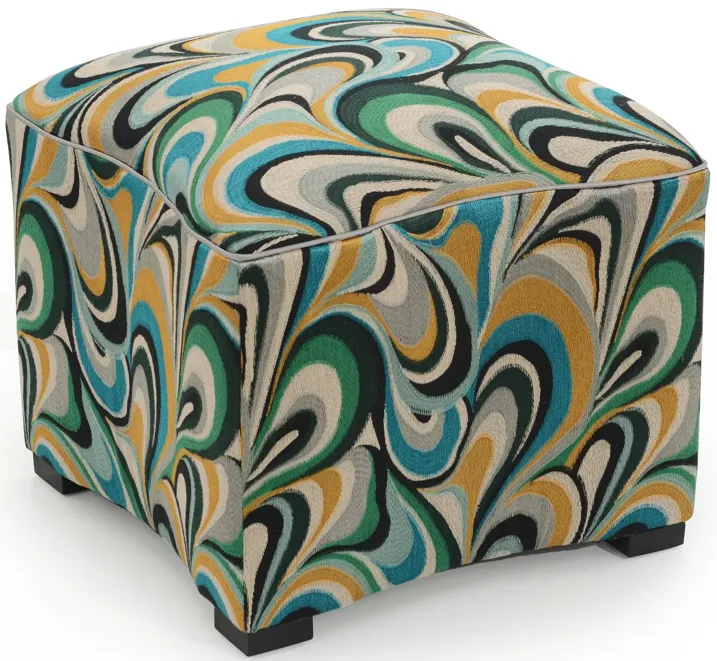 Curved Multicolor Ottoman