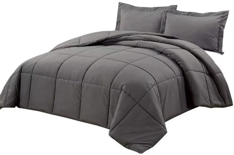 Hivvago Reversible Microfiber Down Alternative Comforter Set