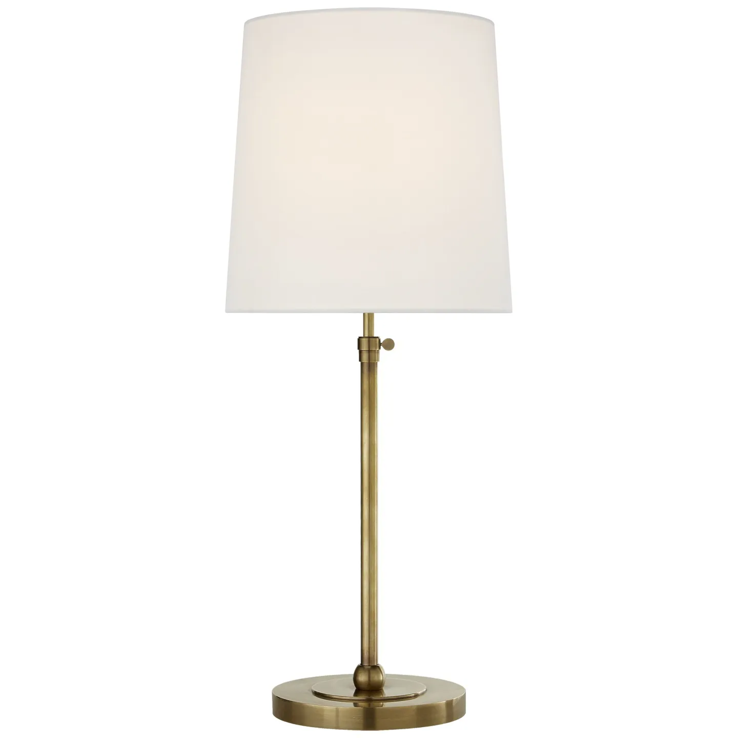 Bryant Large Table Lamp in Hand-Rubbed Antique Brass with Linen Shade