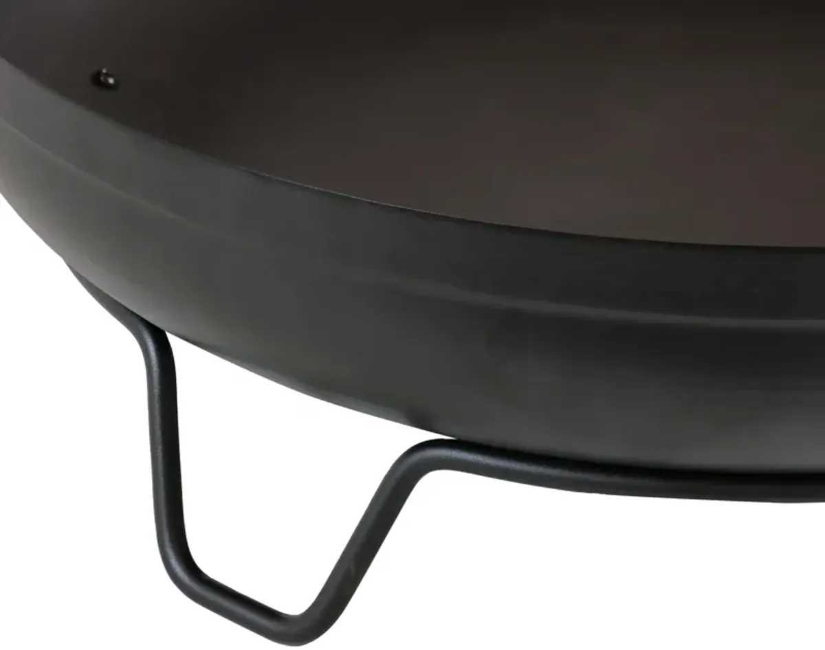 Sunnydaze 23 in Steel Wood-Burning Fire Pit Bowl with Stand - Black