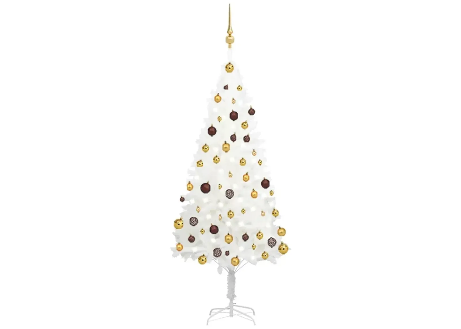 vidaXL Artificial Christmas Tree with LEDs&Ball Set White 59.1"