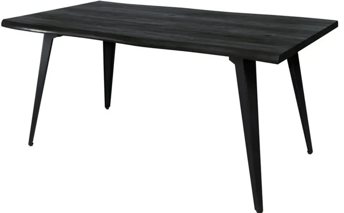 LeisureMod Ravenna Modern Rectangular Wood 63 Dining Table With Metal Legs RTM63BL