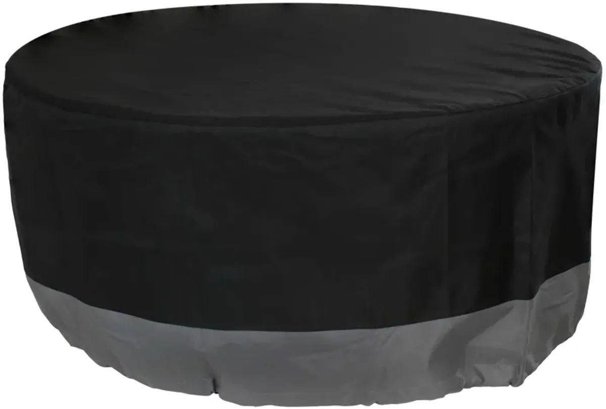 Sunnydaze 2-Tone Polyester Round Outdoor Fire Pit Cover - Gray/Black