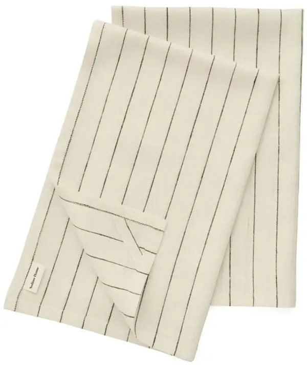 Solino Home 100% Pure Linen Kitchen Towels 17 x 26 Inch Set of 2 - Pinstripe