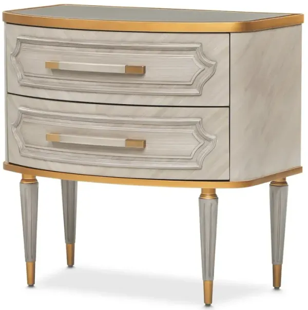Michael Amini St. Charles 2-Drawer Nightstand - Dove Gray