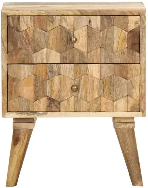 vidaXL Bedside Cabinet 15.7"x11.8"x19.7" Solid Mango Wood