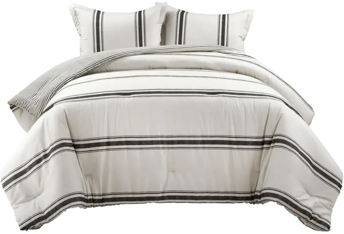 Farmhouse Stripe Reversible Cotton Comforter 2-Pc Set