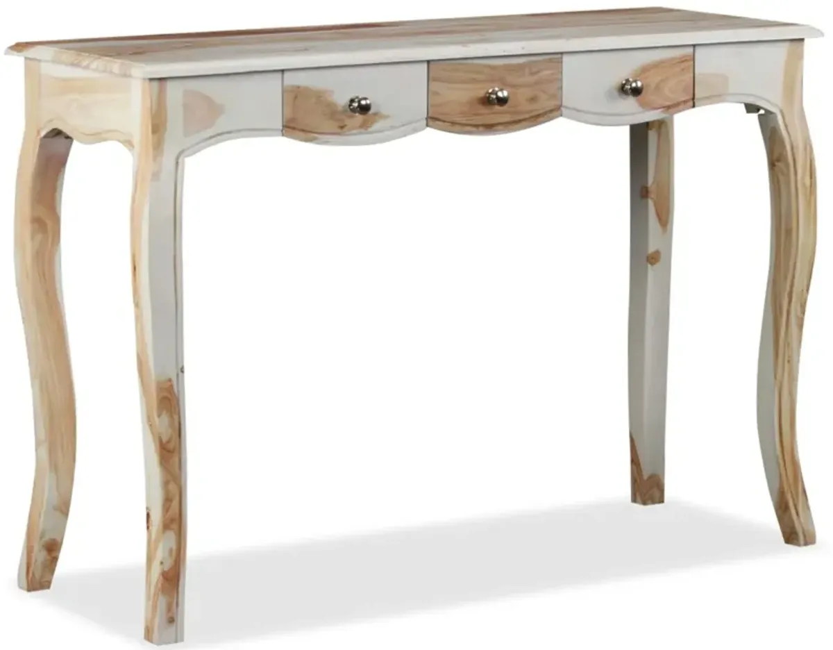 vidaXL Console Table with 3 Drawers Solid Sheesham Wood 43.3"x15.7"x30"