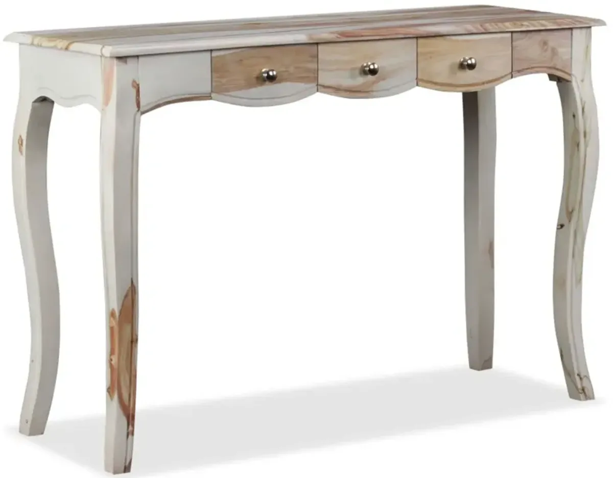 vidaXL Console Table with 3 Drawers Solid Sheesham Wood 43.3"x15.7"x30"