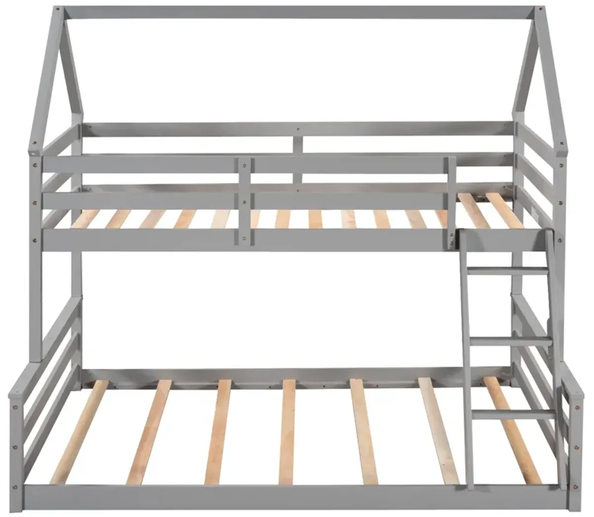 Merax House Bunk Bed with Built-in Ladder