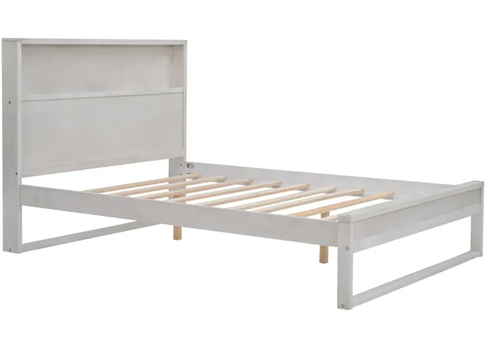 Platform Bed With Storage Headboard, Sockets And USB Ports, Full Size Platform Bed