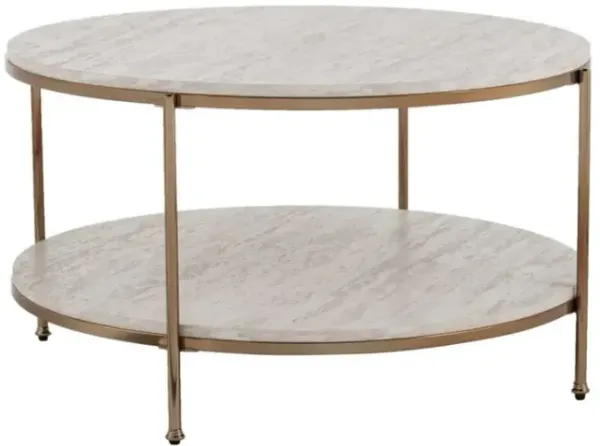 Hivvago 33" White Solid Manufactured Wood And Metal Square Coffee Table