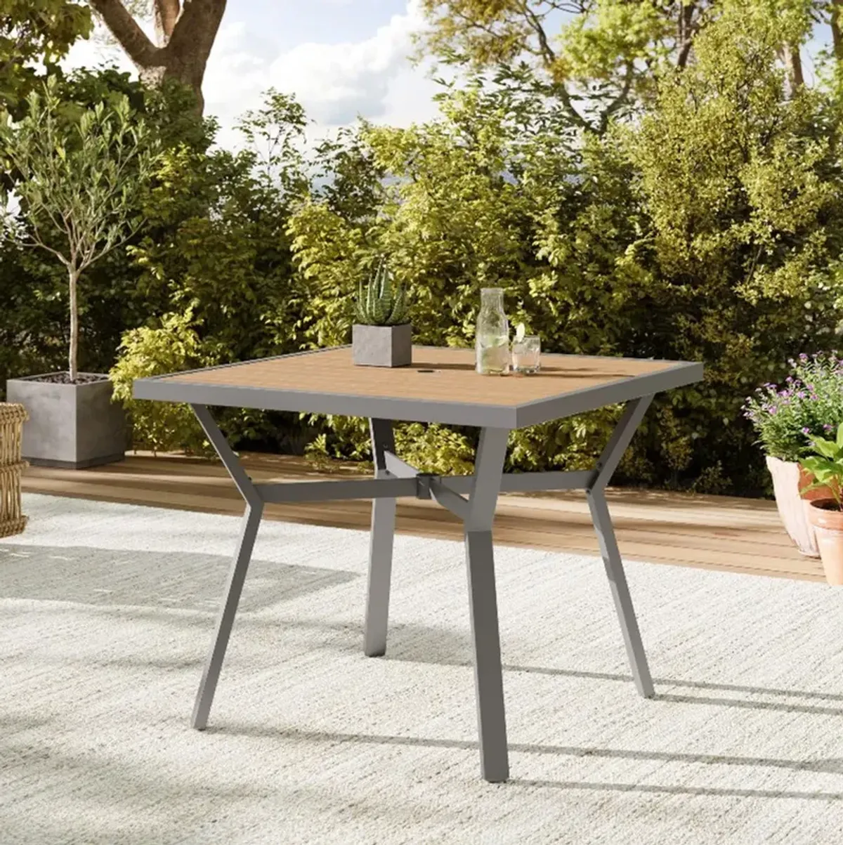 Dining Table, Patio Table, with Umbrella Hole