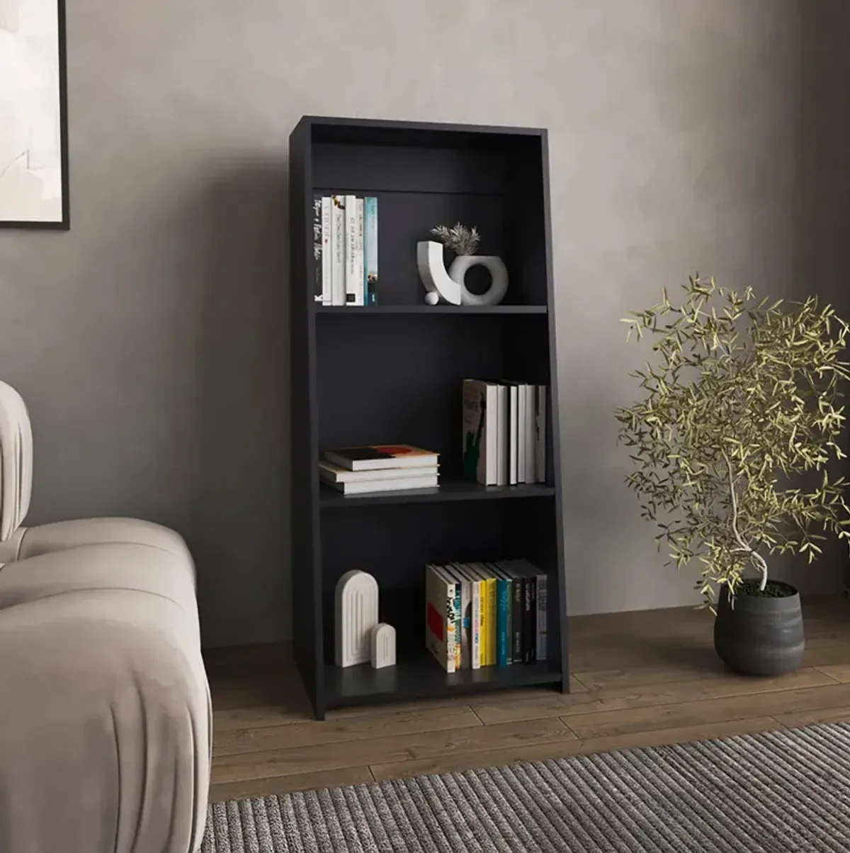 Bookcase Piney, Office, Black