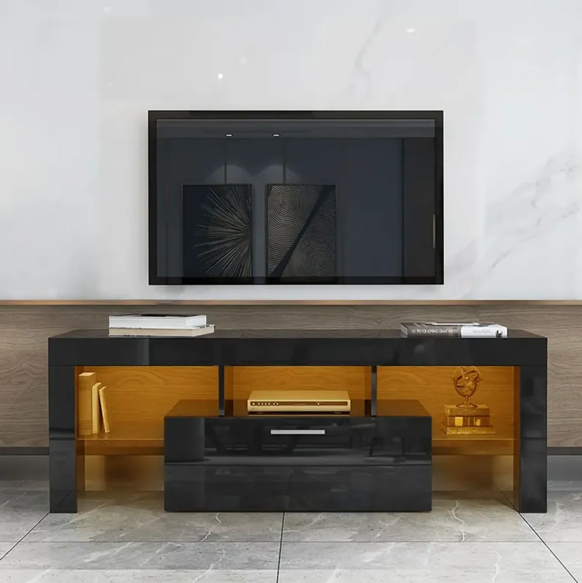 Hivvago Modern TV Console Storage Media TV Organizing Cabinet Worktop