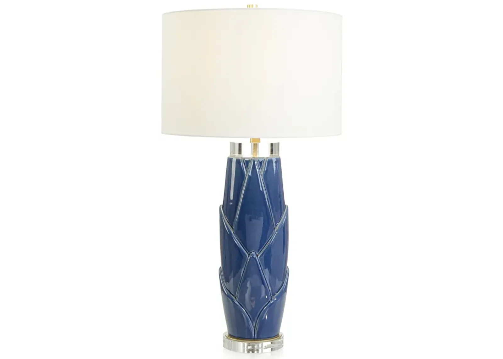 Lush Leaves Blue Table Lamp