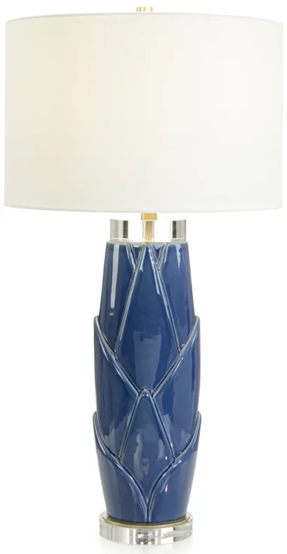 Lush Leaves Blue Table Lamp