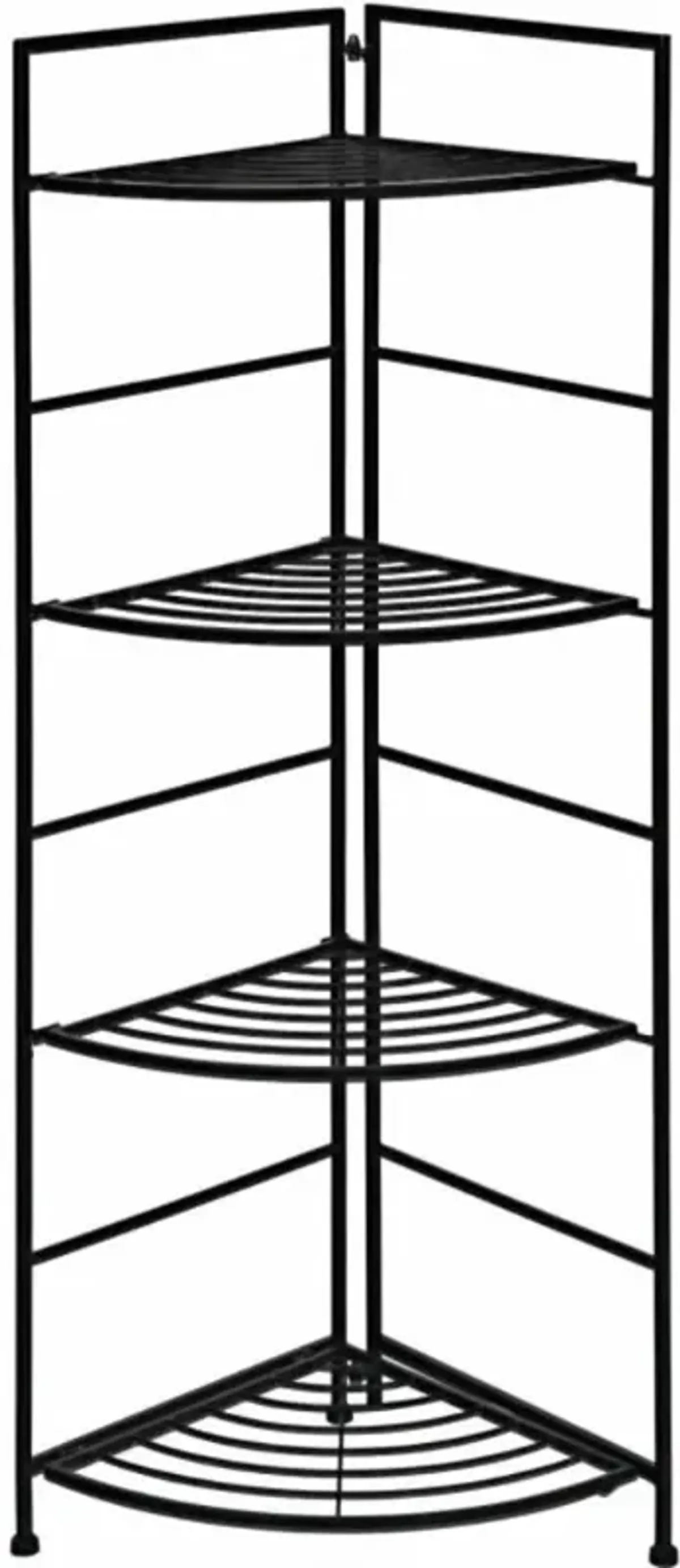 Hivvago 4 Tier Folding Metal Shelf Plant Stand Storage Open Shelf Corner Display Rack